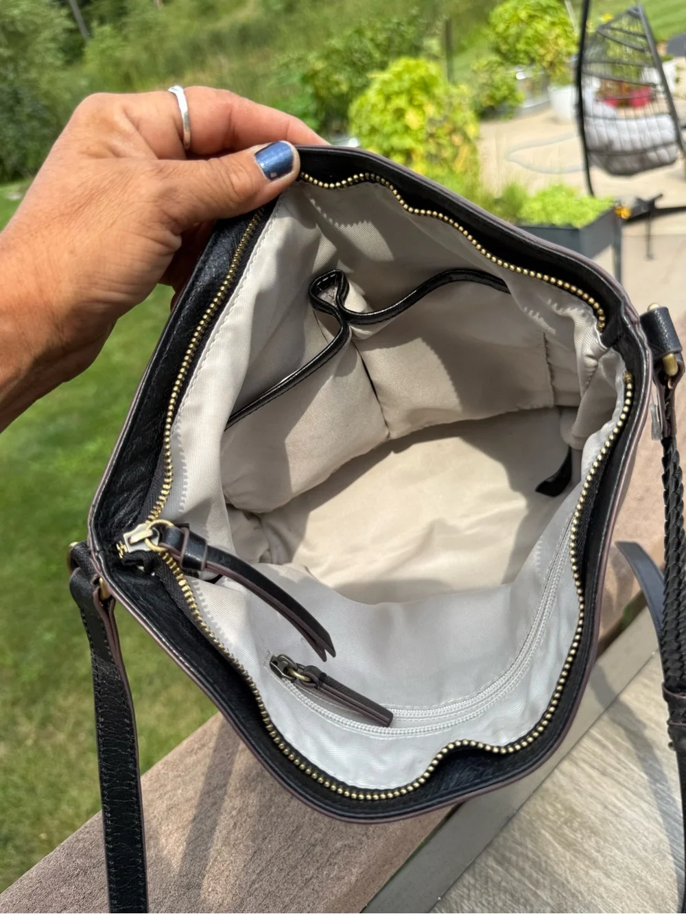 EUC Vintage Lodis Black polished leather equestrian-inspired strap detailing Bag